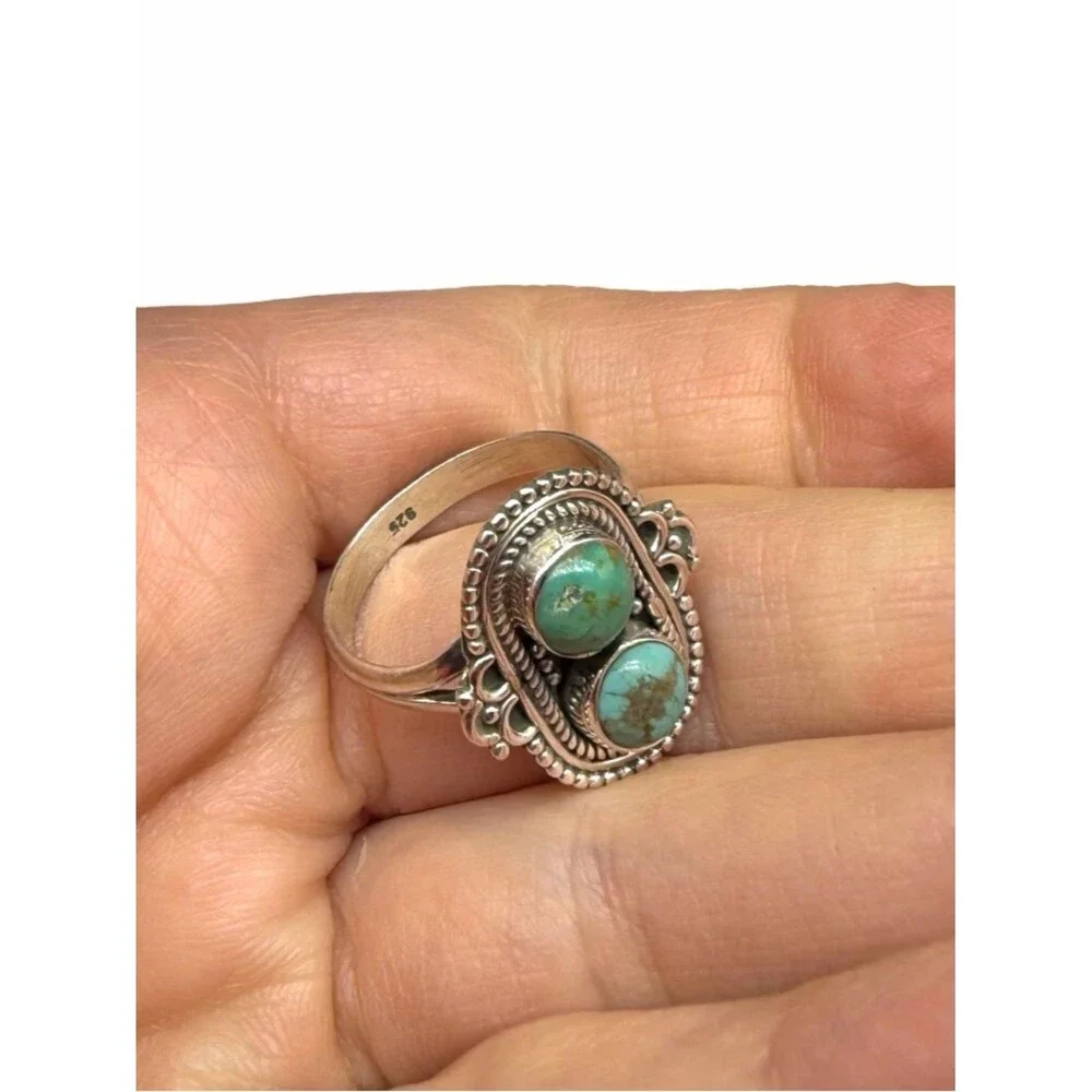 Arizona Mohave Turquoise Ring Size 8.5 Solid 925 Sterling Silver